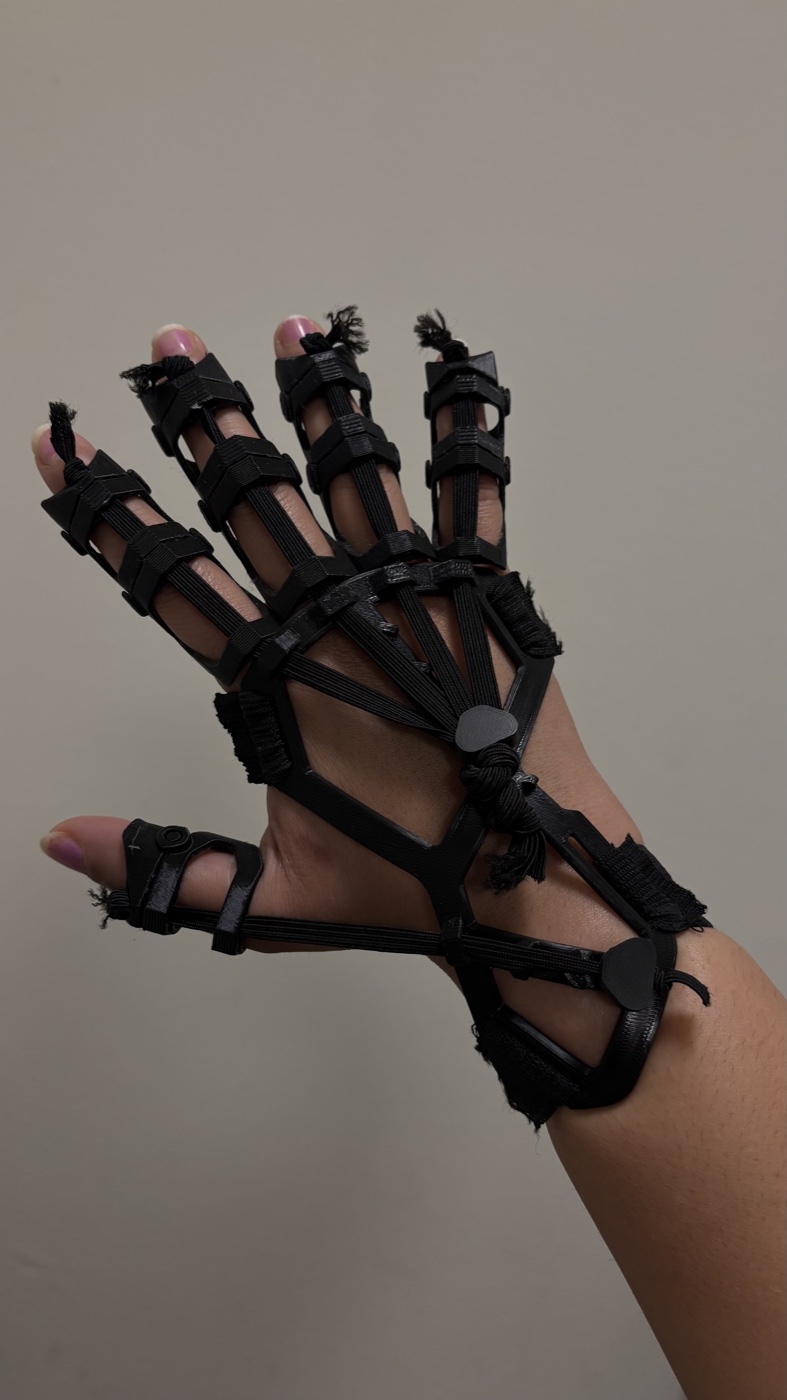 ML wrist exoskeleton prototype worn on a hand